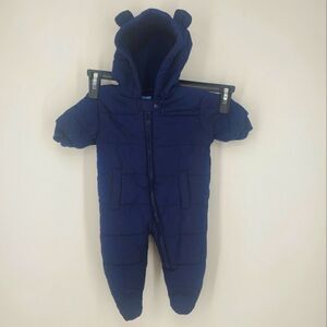 Childrens Place Navy Blue Snow Suit Front Zipper Infant Size 0-3 Months
